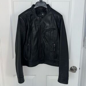 Leather Moto Jacket Black, Like New